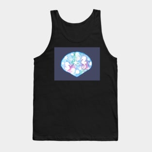 eahorses with Starfish and Seashells in pastel with a dark background Tank Top